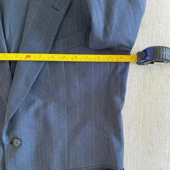 Valentino Uomo 100% Virgin Wool Preppy Pinstripe Blue Blazer Sz 39S Medium Acade - Picture 10 of 16